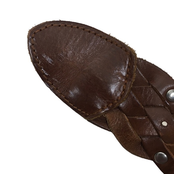 OLD NAVY Braided Leather Belt Stud Details Western Equestrian Rodeo Size Medium - Picture 3 of 15